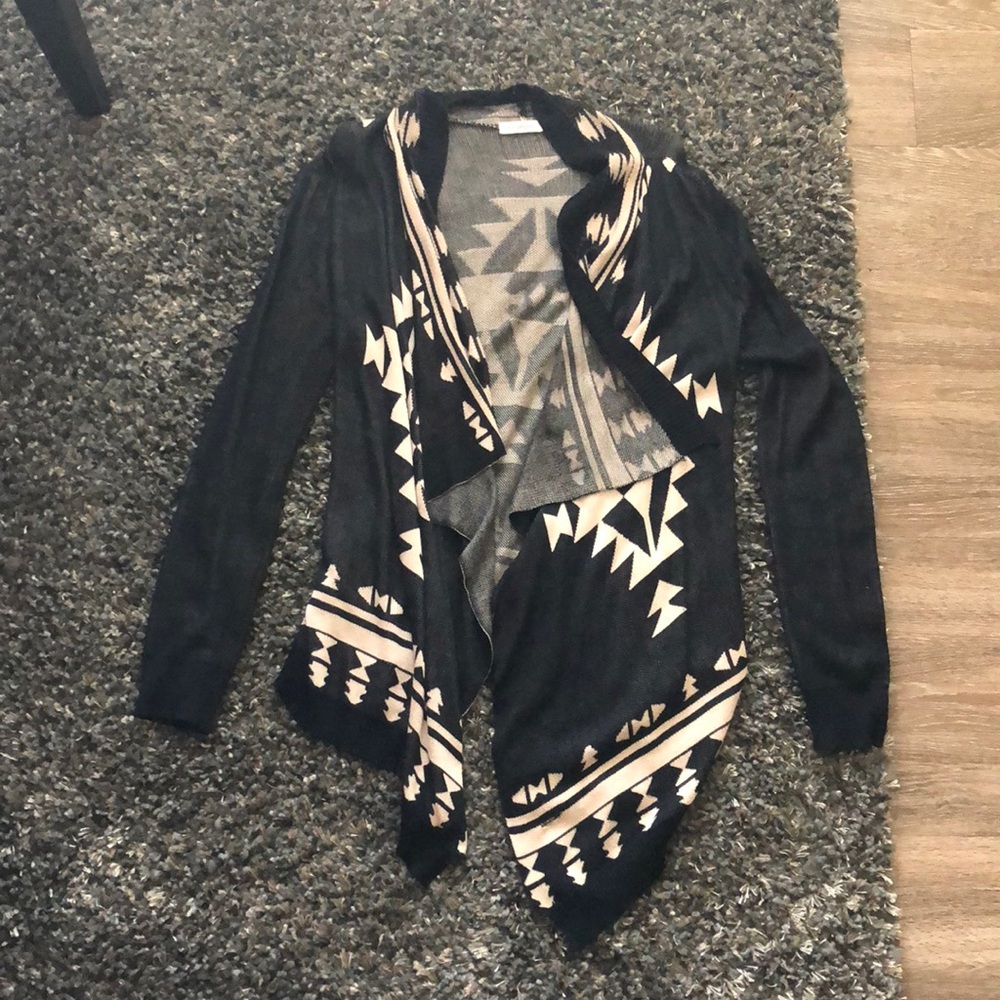 Geometric print cardigan